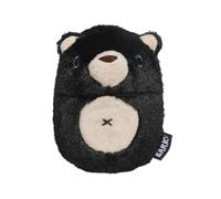 Bark Super Chewer Black Bear Bones Dog Toy, Rubber and Plush, Medium/Large
