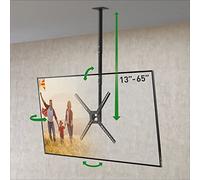Barkan 97 cm Long TV Ceiling Mount, 29 - 65 inch Tilting / Full Motion Flat & Curved TV Bracket, Holds up to 40 kg, Telescopic Height-Adjustable, for LED OLED LCD, Max. VESA 400 x 400