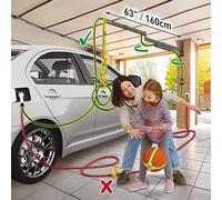 Bras Mural de Protection Barkan pour câble de Voiture Electrique de 160 cm, Garantie de 5 Ans, revêtement en Zinc résistant aux intempéries pour Usage intérieur et extérieur, véhicule, PHEV, EV