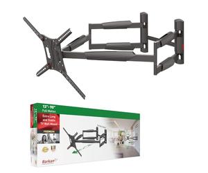 Barkan Longueur 104cm Support TV Mural pour écrans 13-90 Pouces, Double Bras, Inclinable et orientable, Prime, Poids Max. 60Kg, Extrêmement Stable, pour LED OLED LCD, jusqu'à VESA 600x400