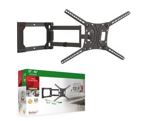 Barkan Longueur 64.5cm Support TV Mural pour écrans 13-86 Pouces, Inclinable et orientable, Mouvement Complet, Poids Max. 50Kg, Breveté, Très Stable, pour LED OLED LCD, jusqu'à VESA 600x400