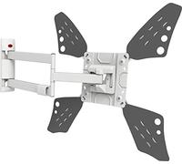 Barkan Longueur 76cm Blanc Support TV Mural pour écrans 13-65 Pouces, Inclinable et orientable, Mouvement Complet, Poids Max. 36Kg, Extra Extensible, pour LED OLED LCD, Max. VESA 400x400