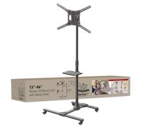 Barkan Pied TV à roulettes pour écrans 13-83 Pouces, Inclinable et Hauteur Réglable, Poids Max 50Kg, Roues verrouillables, Chariot, Meuble, pour LED OLED LCD, jusqu'à VESA 600x400