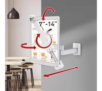 Barkan Support de Tablette verrouillable pour appareils de 7 à 14", antivol, articulé, Rotation à 360 degrés, Compatible avec Apple iPad/Air/Mini, Samsung Galaxy Tab, Fire HD 7/8/10