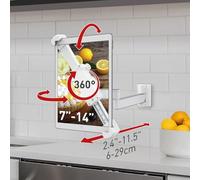 Barkan Support de Tablette verrouillable pour appareils de 7 à 14", antivol, entièrement articulé, Rotation à 360°, Compatible avec Apple iPad/Air/Mini, Samsung Galaxy Tab, Fire HD 7/8/10