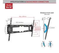 Barkan - Support mural 32 pouces - 90 pouces/81cm - 229cm TV plate/courbée inclinable