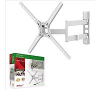 Barkan Support Mural pour TV 13-65" articulé à 4 mouvements Plats/incurvés pouvant Supporter jusqu'à 40 kg - Certifié UL - Compatible avec écran LCD LED OLED Blanc