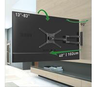 Barkan - Support TV mural long Full Motion - 13 pouces - 83 pouces/33 cm - 211 cm - 50 kg - Noir