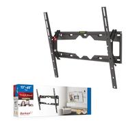 Barkan Support TV Mural pour écrans 19-65 Pouces, Inclinable, Poids Max. 50Kg, Serrure Automatique brevetée, Niveau à Bulle Inclus, pour LED OLED LCD, jusqu'à VESA 400x400