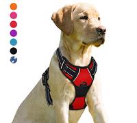 BARKBAY Harnais pour Chien avec Clip Avant résistant réfléchissant et poignée de contrôle Facile pour Promener Un Chien de Grande Taille (Rouge, M)