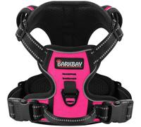 Barkbay Harnais pour chien Pet Harnais Harnais Sans-tirer Harnais pour animal domestique Chien Harnais réglable extérieur pour animal domestique Gilet réfléchissant 3 m Matière Oxford Gilet pour chiens contrôle facile pour Small Medium Chiens de grande taille, L, rose