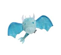 Barkbox Bark Super Chewer Dragon Dog Toy, Blue Ice Dragon with Mesh Wings, Small