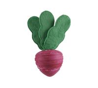 Barkbox Bark Super Chewer Turnip Dog Toy, Rubber and Plush, Pink and Green, XS/S/M