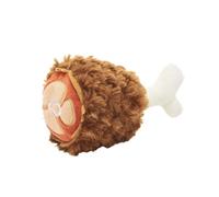 Barkbox Bark Tavern Turkey Leg Plush Dog Toy, Furry Brown with Bone