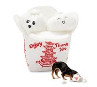 Barkbox interactif en Peluche 2 en 1 pour Chien - Rip and Reveal pour Chiens et Chiots - Jouets stimulants et couineurs pour Animaux de Compagnie | Dumplings d'Andi (Petit)