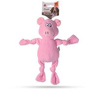 Barkbutler X Fofos Jouet couineur en peluche douce en peluche pour chien Rose | Pour chiens de très petite taille (0 à 10 kg) | Jambes nouées | Couineur | Lavable en machine | Tissu en velours côtelé