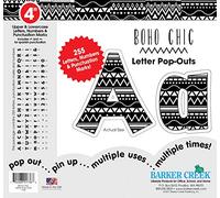 Barker Creek Lettres pop-outs, 10,2 cm, lettres multicolores pour tableaux d'affichage, salles de pause, zones de réception, panneaux, affichages, etc. 10,2 cm, 255 caractères par lot (1736), noir et blanc