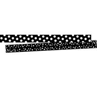 Barker Creek Lot de 2 bordures double face, point à pois, noir, découpez des tableaux d'affichage et créez des présentoirs colorés avec une bordure double face de 28,1 m, 7,6 x 28,1 m (4441)