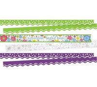 Barker Creek Lot de 3 bordures double face, festonnées et droites, motivantes, découpez des tableaux d'affichage et créez des présentoirs colorés avec une bordure double face de 34 m (4029)