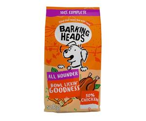 Barking Heads - Alimentation sèche pour chien - Bowl Lickin' Chicken - 100% naturelle, poulet, sans saveurs artificielles, important pour la digestion et la santé des articulations, 12 kg