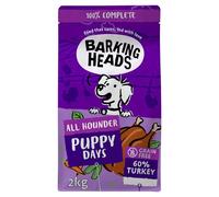 Barking Heads Complete Dry Dog Food, 2 kg, All Hounder Puppy Days Turkey, Natural, Grain-Free, Hypoallergenic for Sensitive Digestion and Development, Veterinarian Approved