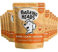 Barking Heads Nourriture Humide pour Chien - Poulet à lécher au Bol - sans arômes artificiels - Recette sans céréales (10 x 300 g)