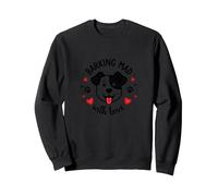 Barking Mad with Love : Cute Dog Lover Graphic Sweatshirt, Unisexe pour Adultes, Noir, XL