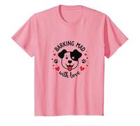 Barking Mad with Love : Cute Dog Lover Graphic T-Shirt, Enfant, Rose, 2 Ans