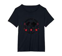 Barking Mad with Love : Cute Dog Lover Graphic T-Shirt, Femme Grandes Tailles, Noir, 4X