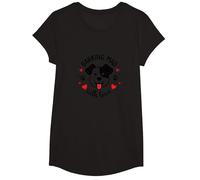 Barking Mad with Love : Cute Dog Lover Graphic T-Shirt, Fille, Noir, L