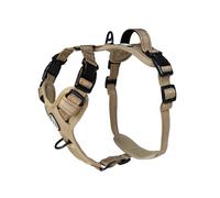 Barkridges TruFit Freedom Harnais réglable pour chien facile à porter | Pas de traction | Sans frottement | Réfléchissant de sécurité | Confortable | Poignée | S, M et L (Beige miel, L)
