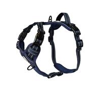 Barkridges TruFit Freedom Harnais réglable pour chien facile à porter | Pas de traction | Sans frottement | Réfléchissant de sécurité | Confortable | Poignée | S, M et L (bleu foncé, XL)