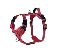 Barkridges TruFit Freedom Harnais réglable pour chien facile à porter | Pas de traction | Sans frottement | Réfléchissant de sécurité | Confortable | Poignée | S, M et L (Rouge, XL)