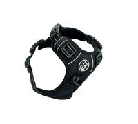 Barkridges® TruFit Harnais confortable pour chien réglable, facile à porter, sans traction, sans frottements, réfléchissant de sécurité, confortable, petit, moyen et grand (noir, taille M, coupe
