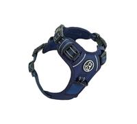 Barkridges® TruFit Harnais confortable pour chien réglable, facile à porter, sans traction, sans frottements, réfléchissant de sécurité, confortable, petit, moyen et grand (bleu foncé, taille M, coupe