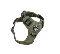 Barkridges® TruFit Harnais confortable pour chien réglable, facile à porter, sans traction, sans frottements, réfléchissant de sécurité, confortable, petit, moyen et grand (vert kaki, taille L, coupe