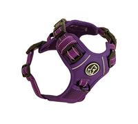 Barkridges TruFit Harnais confortable pour chien réglable, facile à porter, sans traction, sans frottements, réfléchissant de sécurité, confortable, petit, moyen et grand (violet, XS - Coupe profonde)