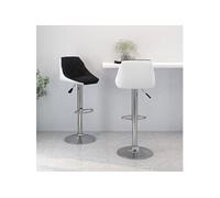 Lot de 2 Tabourets de Bar Chaises Bistrot Noir et Blanc Similicuir vidaXL