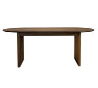 BARLET - Table de repas extensible ovale en bois de noyer L200 Marron