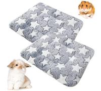 Barley Ears 2 Pièces Lit en Peluche pour Petits Animaux, Hiver Chaud Couverture Moelleuse en Flanelle Tapis De Lit pour Chatons, Lapins, Écureuils, Cochons d'Inde (Gris: 34 X 28 cm)