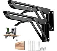 Barley Ears Équerre Pliante 500mm Étagère Murale Pliante, 2 Pièces Support Console Pliable en Acier Inoxydable, Equerre pour Etagere Murale, Cadre de Support d'étagère de Garage Charge Max 100kg