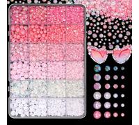 Barlone Hotfix - Lot de 3 600 strass roses à dos plat - En résine AB - Pour textiles - Artisanat - Ongles, vêtements, visage, chaussures