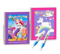 Barlone Lot de 2 livres de coloriage à l'eau, avec 2 stylos à eau, réutilisables, Magic Water Book, Magic Water Colouring Book, livre de coloriage pour enfants