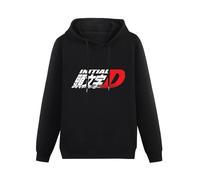 BARLOTUS Initial D Tofu JDM Stylish Racing Men's Hoodies Graphic Pullover Sweatshirts Unisex Black Printed Hooded M