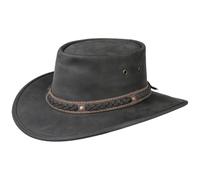 Barmah Chapeau Squashy Bronco Homme - Made in Australia Bande Decorative en Cuir de Boeuf Outdoor avec Bandeau Cuir, Passepoil Printemps-ete Printemps Ete Automne Hiver