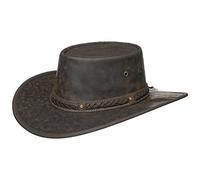 Chapeau en cuir de kangourou Barmah 1018 Kangaroo Crackle / marron - Marron - XX-Large