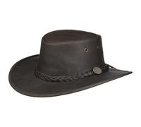 Barmah Chapeau Squashy Sundowner Kangaroo Homme - Made in Australia Stockman Outdoor Kangourou avec Bandeau en Cuir, Passepoil Printemps-ete Printemps Ete Automne Hiver - L (58-59 cm) Marron