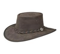 Barmah Chapeau Squashy Twotone Chapeau de Cuir de Boeuf Chapeau d´Exterieur (M (56-57 cm) - Marron)