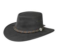 Barmah Chapeau Squashy Twotone de Cuir Boeuf d´Exterieur (L (58-59 cm) - Noir)