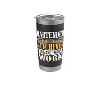 Barman I'm Not Here To Talk I'm Here To Make Things Work Gobelet isotherme en acier inoxydable double paroi
